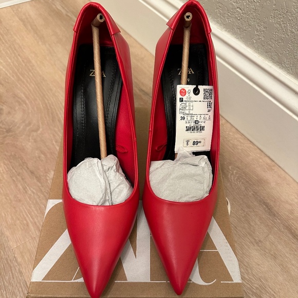 Zara Red Stiletto High Heels size 8 - Picture 13 of 14